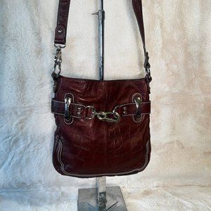 B. Makowsky Brown Leather Crossbody Bag